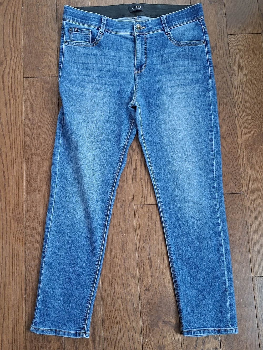 Curve Appeal High Rise Stretch Skinny Jeans Medium Wash, Size 12/31